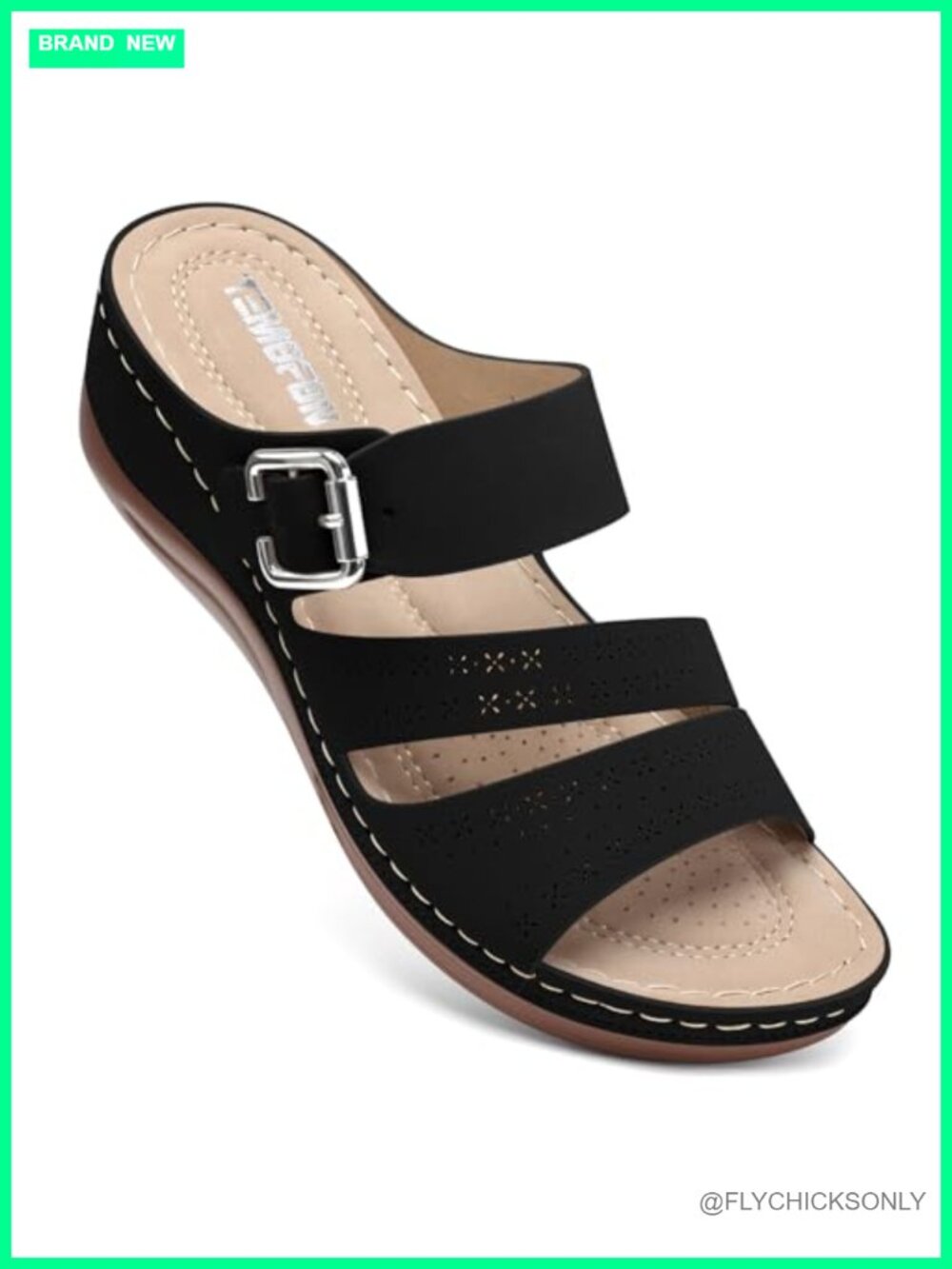 Faux Leather Wedge Sandals Slip On Dressy Comfort Summer Women